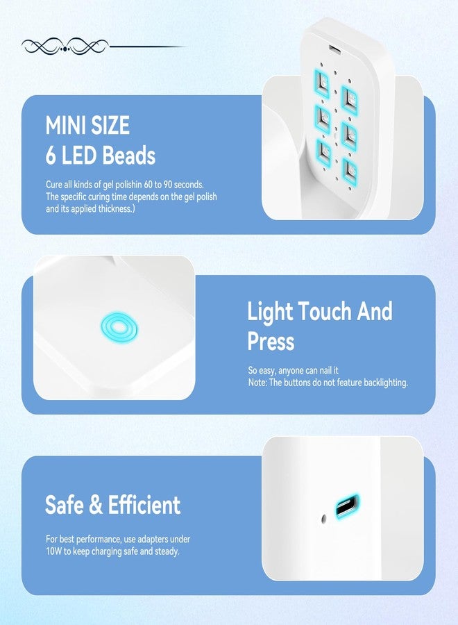 JODSONE U V Mini Nail Lamp Rechargeable with Timer Cordless Portable LED Light for Fast Curing Gel Polish - Image 5